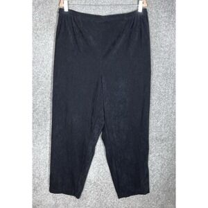 Vintage Fashion Bug Microfiber Pants Womens Size 18/20 Black Pull On Pockets